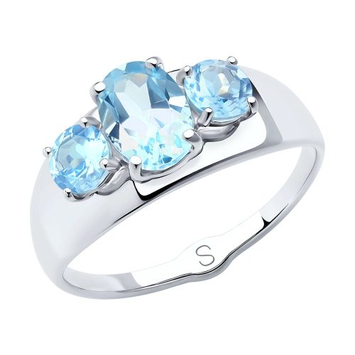 Кольцо из серебра с топазами р.17.5 Diamant