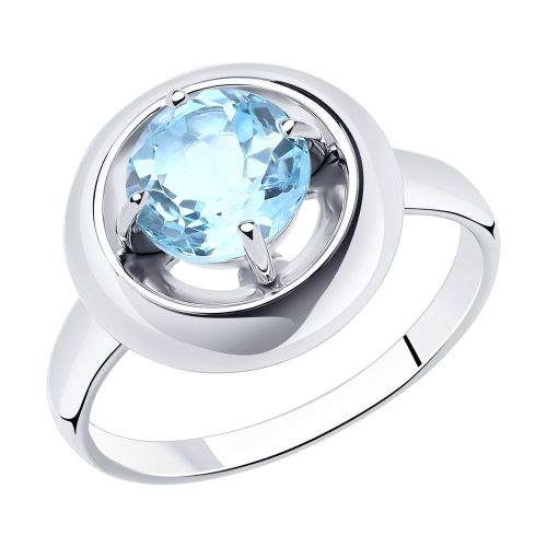Кольцо из серебра с топазом р. 16.5 Diamant