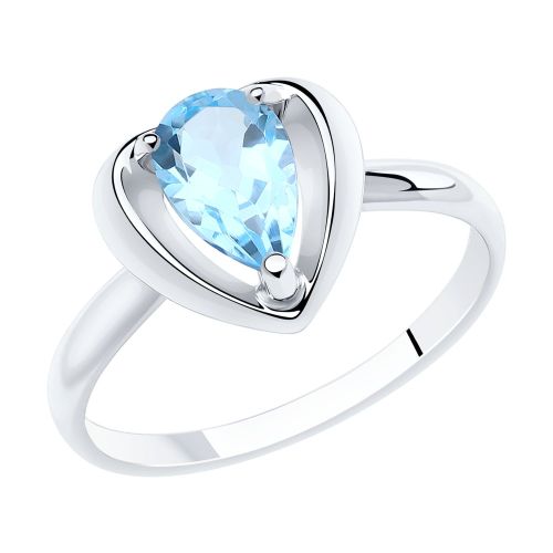 Кольцо из серебра с топазом р. 19 Diamant