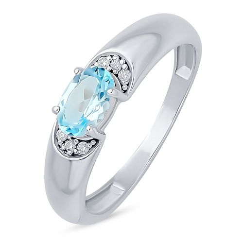 Кольцо из серебра с топазом/фианитом р. 15 585Gold