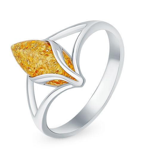 Кольцо из серебра с янтарем р. 16,5 585Gold