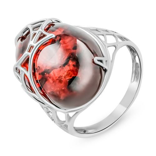 Кольцо из серебра с янтарем р. 19,5 585Gold