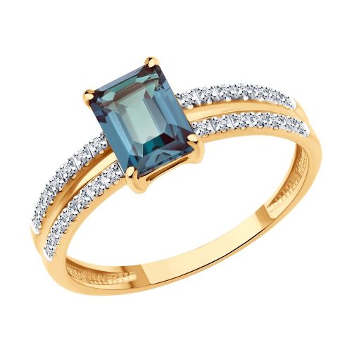 Кольцо из золота р. 17,5 Diamant
