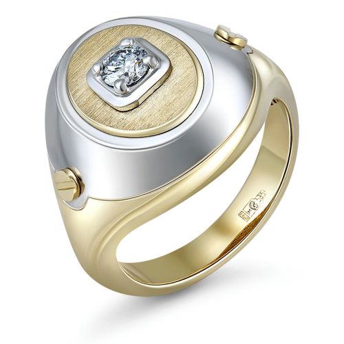 Кольцо из золота с бриллиантом искусственным р.19 IQ Diamonds