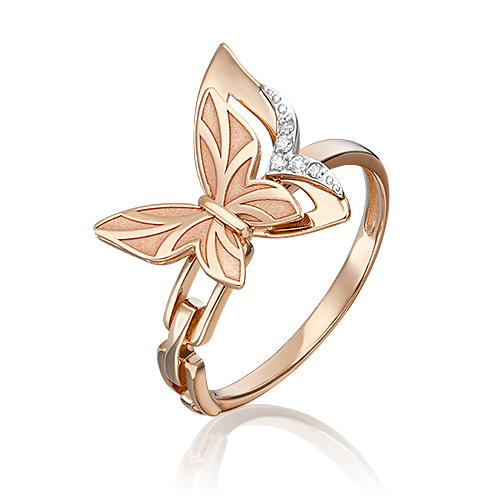 Кольцо из золота с бриллиантом р. 16,5 PLATINA jewelry
