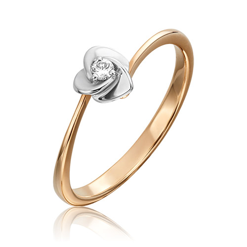 Кольцо из золота с бриллиантом р. 17 PLATINA jewelry