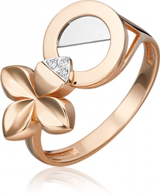 Кольцо из золота с бриллиантом р. 19 PLATINA jewelry