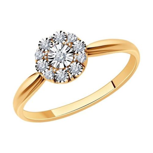 Кольцо из золота с бриллиантом р.16.5 Diamant