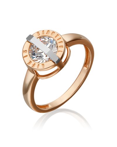 Кольцо из золота с фианитом р. 17,5 PLATINA jewelry
