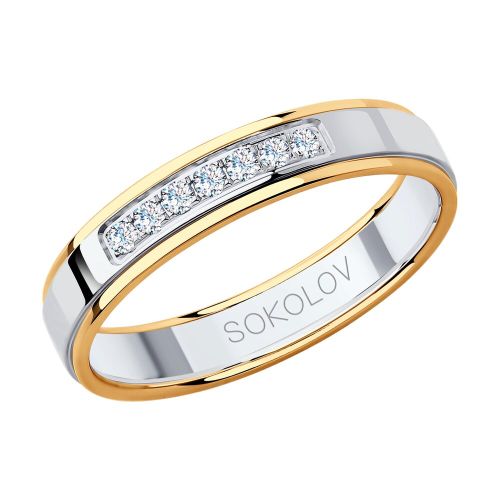 Кольцо из золота с фианитом р. 19 SOKOLOV