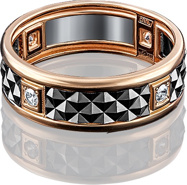 Кольцо из золота с фианитом р. 19,5 PLATINA jewelry