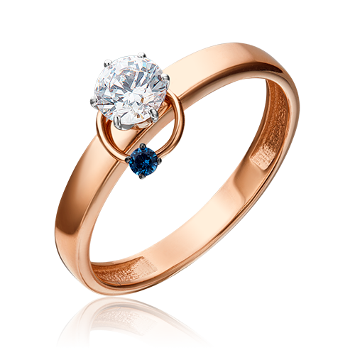 Кольцо из золота с фианитом р.17 PLATINA jewelry 01-5211-00-504-1111-38
