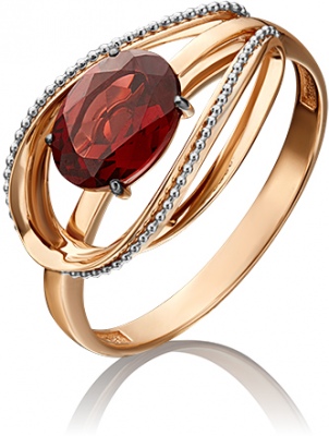 Кольцо из золота с гранатом р. 18,5 PLATINA jewelry