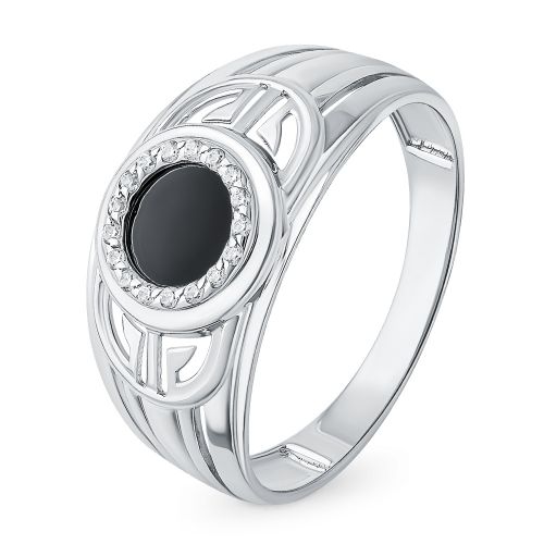 Кольцо мужское из серебра с фианитом р. 20 585Gold