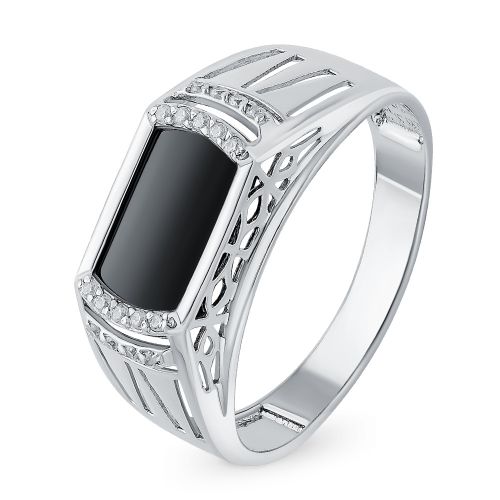 Кольцо мужское из серебра с фианитом р. 21 585Gold