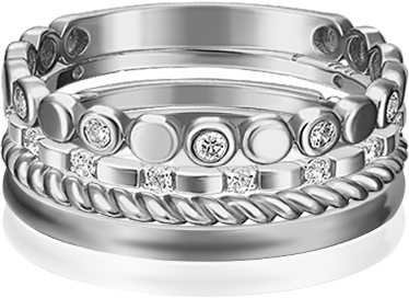 Кольцо наборное из белого золота р. 19 PLATINA jewelry