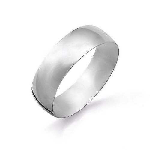 Кольцо обручальное из белого золота р. 15,5 585Gold