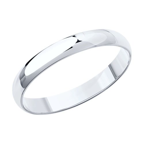 Кольцо обручальное из белого золота р. 16 Diamant