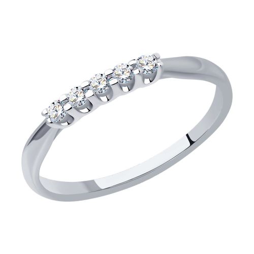Кольцо обручальное из белого золота р. 18 SOKOLOV Diamonds