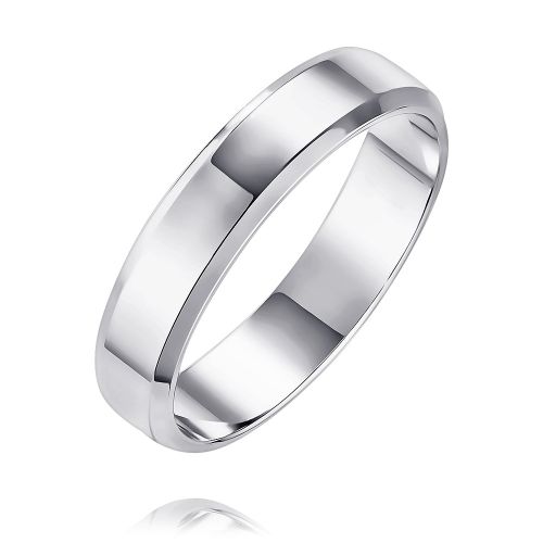 Кольцо обручальное из белого золота р. 19 ADAMAS