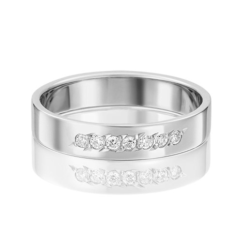 Кольцо обручальное из белого золота р. 20 PLATINA jewelry