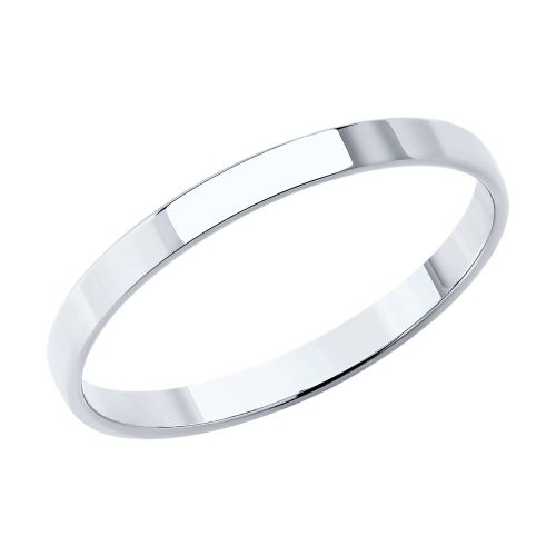 Кольцо обручальное из белого золота р. 21 Diamant