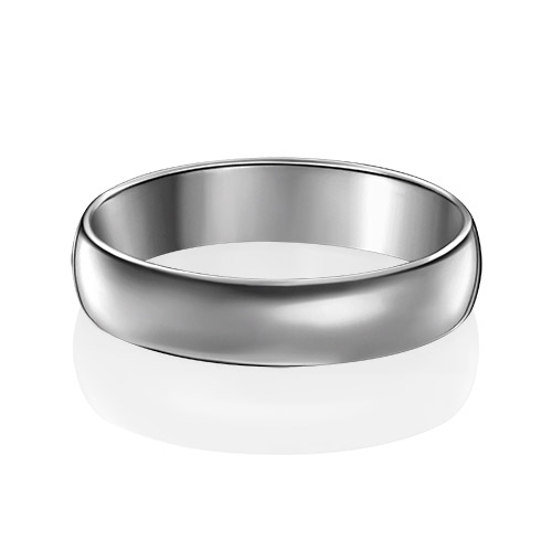 Кольцо обручальное из белого золота р. 21,5 PLATINA jewelry