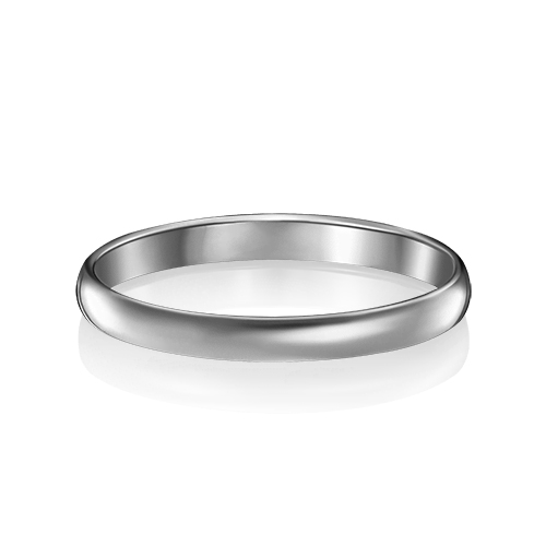 Кольцо обручальное из белого золота р. 22,5 PLATINA jewelry
