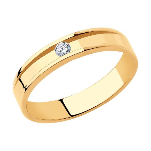 Кольцо обручальное из желтого золота р. 16,5 SOKOLOV Diamonds
