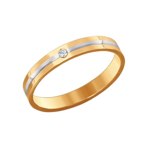 Кольцо обручальное из желтого золота р. 17 SOKOLOV Diamonds