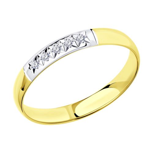 Кольцо обручальное из желтого золота р. 19,5 SOKOLOV Diamonds