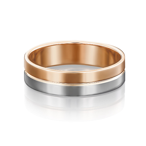Кольцо обручальное из комбинированного золота р. 15 PLATINA jewelry