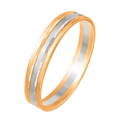 Кольцо обручальное из комбинированного золота р. 16 585Gold