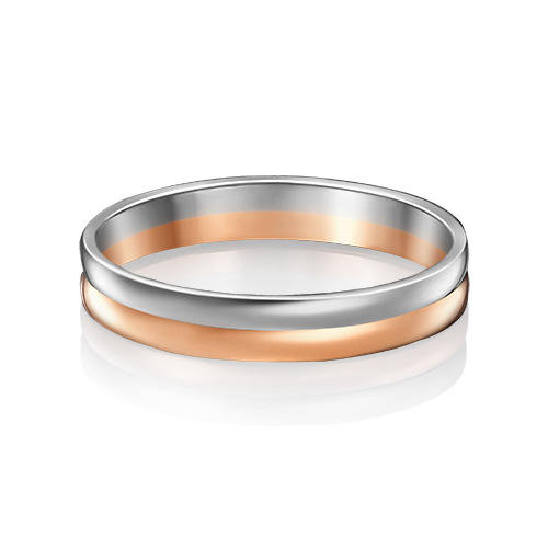 Кольцо обручальное из комбинированного золота р. 16 PLATINA jewelry