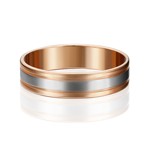 Кольцо обручальное из комбинированного золота р. 17 PLATINA jewelry