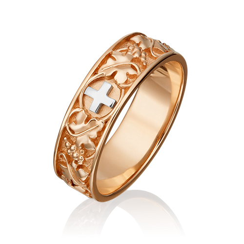 Кольцо обручальное из комбинированного золота р. 18 PLATINA jewelry