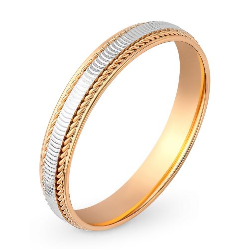 Кольцо обручальное из комбинированного золота р. 18,5 585Gold