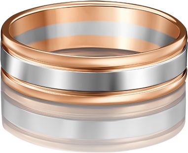 Кольцо обручальное из комбинированного золота р. 20 PLATINA jewelry