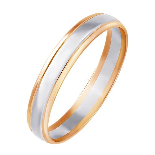 Кольцо обручальное из комбинированного золота р. 21,5 585Gold