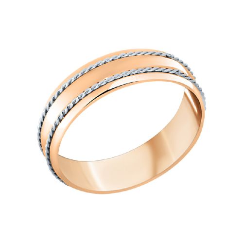 Кольцо обручальное из комбинированного золота р. 24 PLATINA jewelry