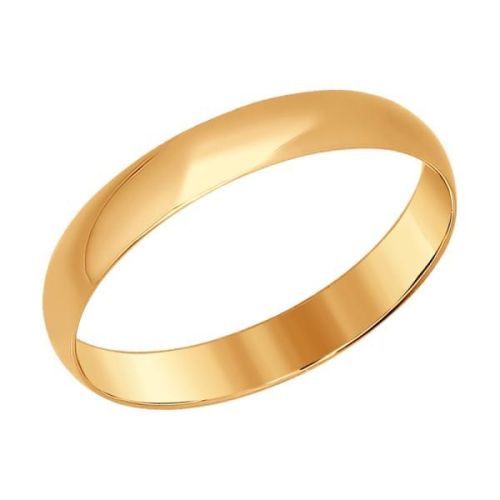 Кольцо обручальное из красного золота р. 15 Diamant
