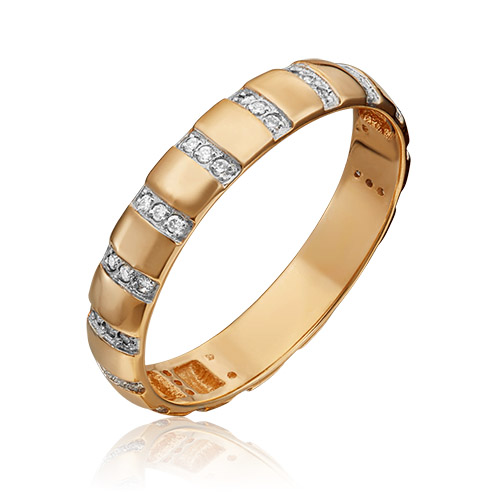 Кольцо обручальное из красного золота р. 15 PLATINA jewelry