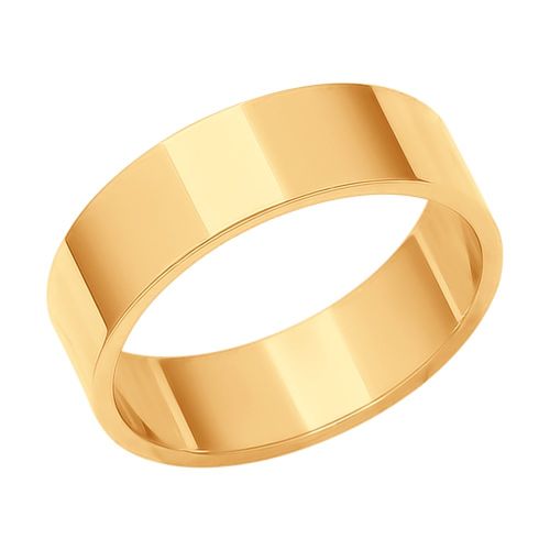 Кольцо обручальное из красного золота р. 16,5 Diamant