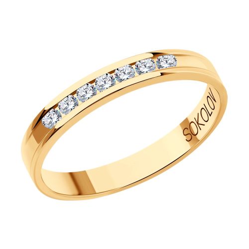 Кольцо обручальное из красного золота р. 16,5 SOKOLOV Diamonds