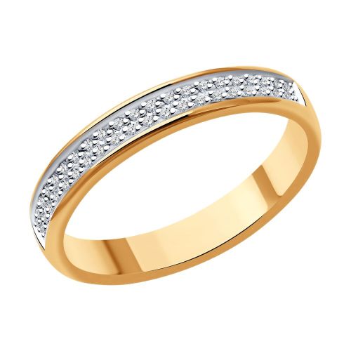 Кольцо обручальное из красного золота р. 18 SOKOLOV Diamonds