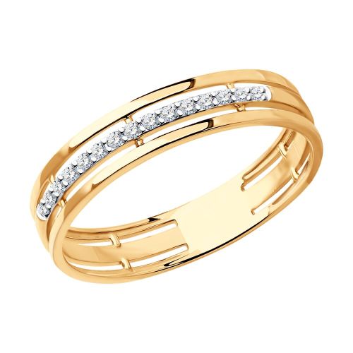Кольцо обручальное из красного золота р. 18,5 SOKOLOV Diamonds