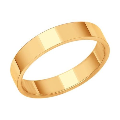 Кольцо обручальное из красного золота р. 19 Diamant