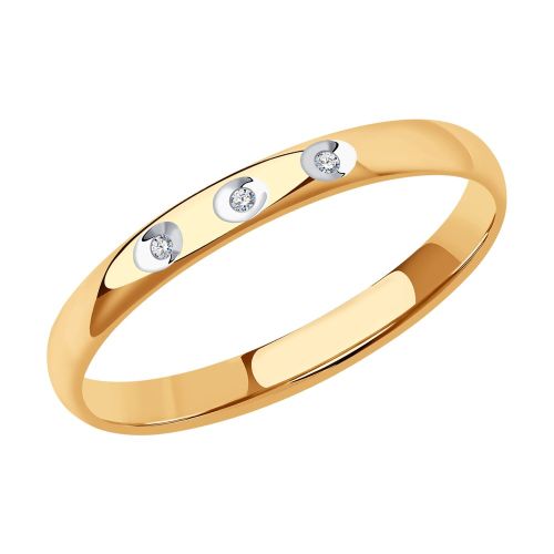 Кольцо обручальное из красного золота р. 19,5 SOKOLOV Diamonds