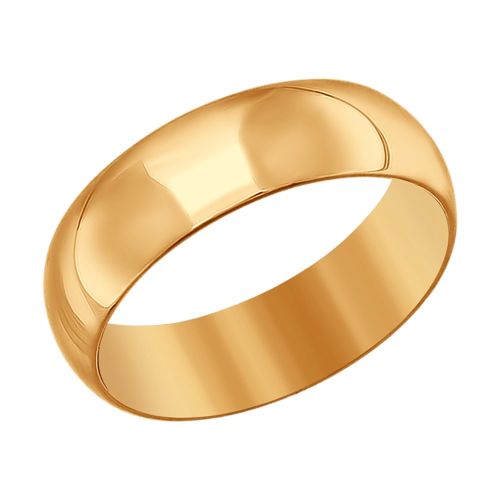 Кольцо обручальное из красного золота р. 22,5 Diamant