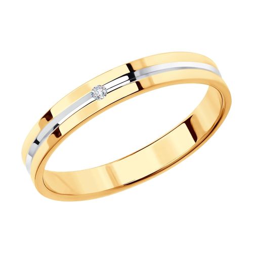 Кольцо обручальное из красного золота р. 22,5 SOKOLOV Diamonds